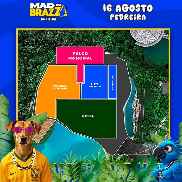 Mapa dos setores do evento