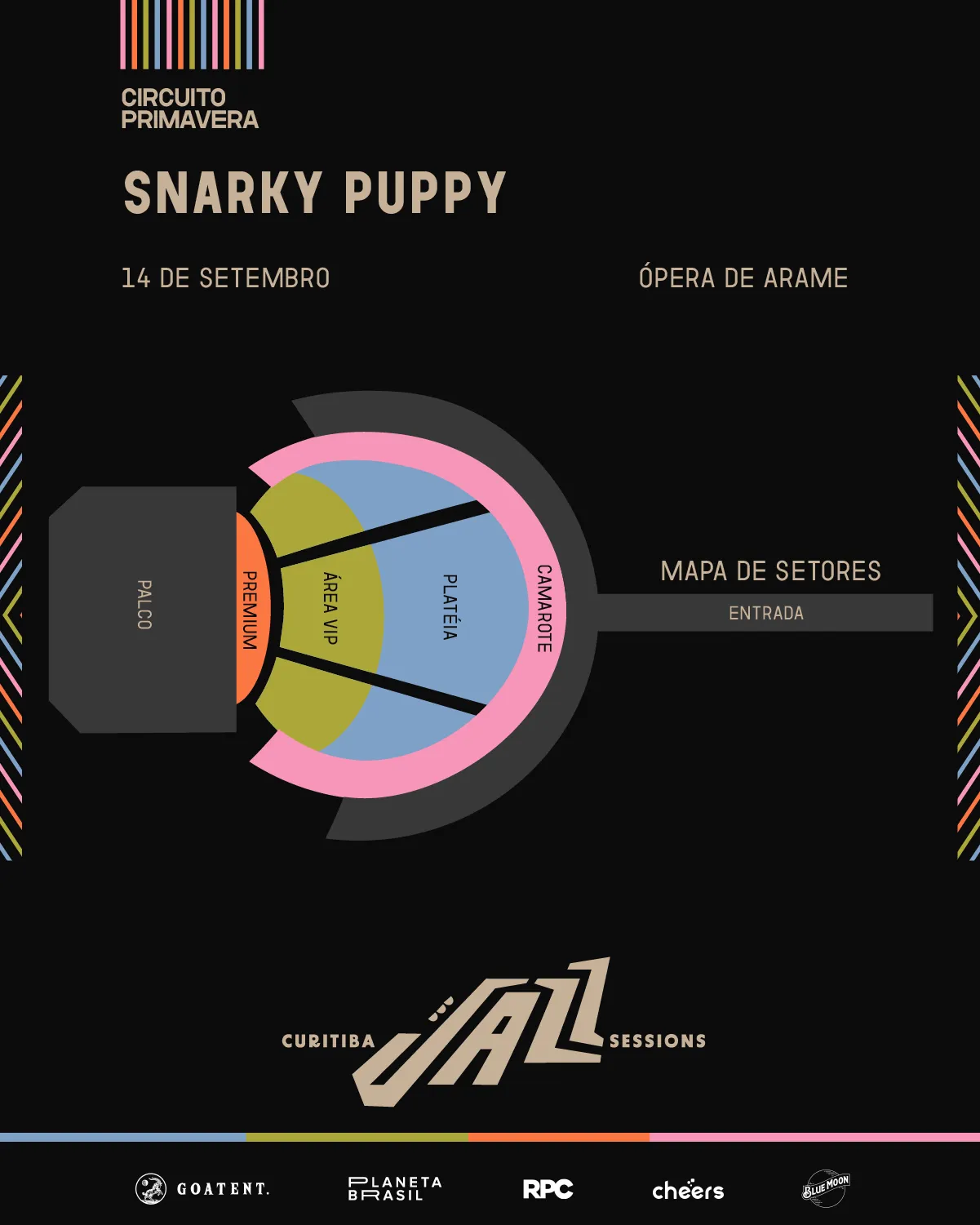Mapa dos setores do evento