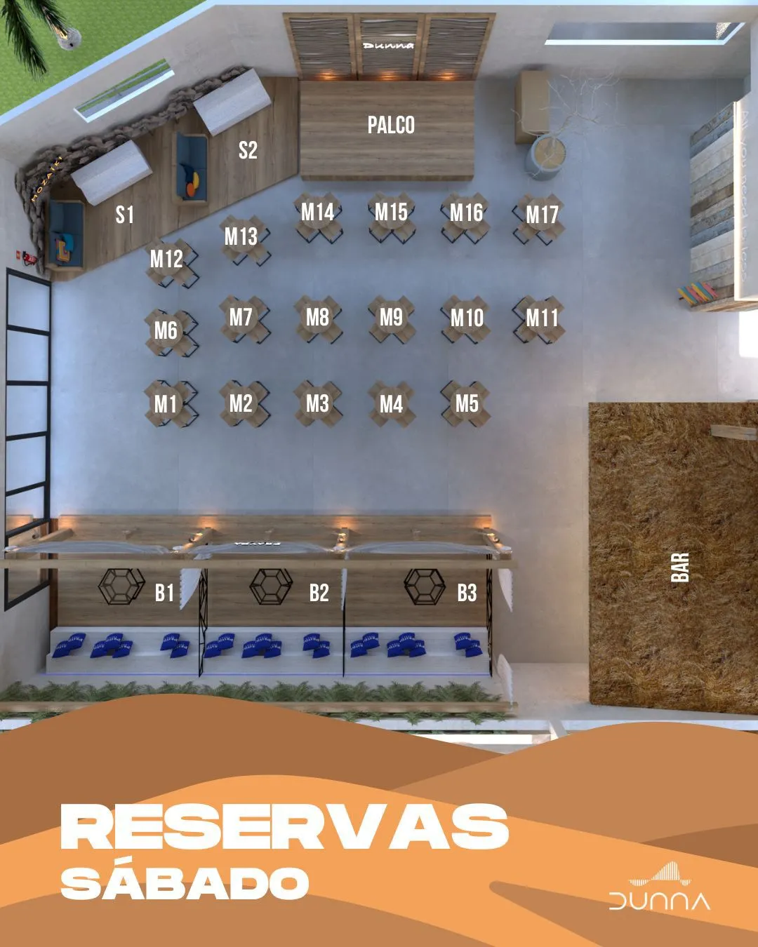 Mapa dos setores do evento